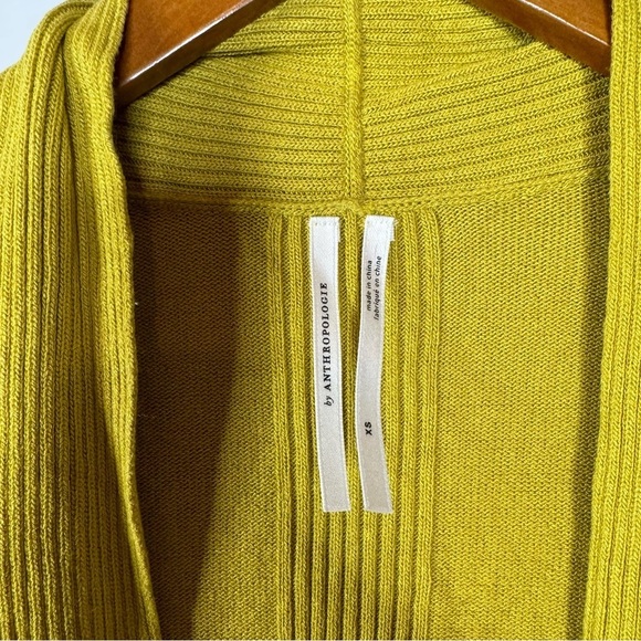 Anthropologie Open Front Citron Sweater Cardigan Size Xsmall - Picture 3 of 6